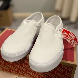 WHITE VANS SLIP ONS | NEW!